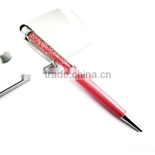 crystal stylus pen,rubber tip stylus pen,wholesale for promotional pen