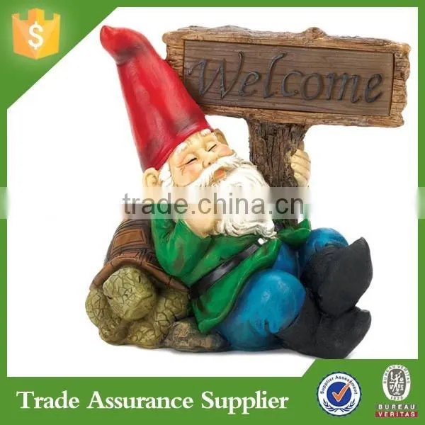Hot Sales Custom Resin Welcome Gnome Figurine Garden Decoration