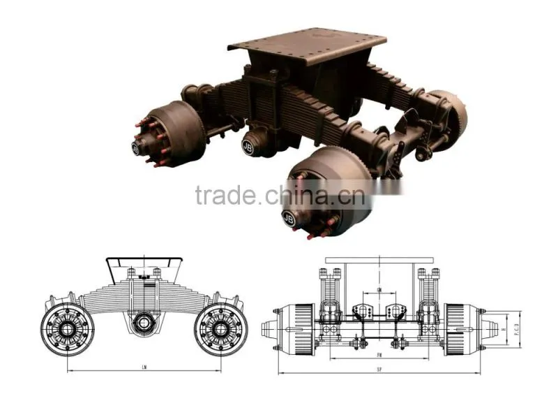 Trailer single point suspension spoke axles 16T spoke axle
