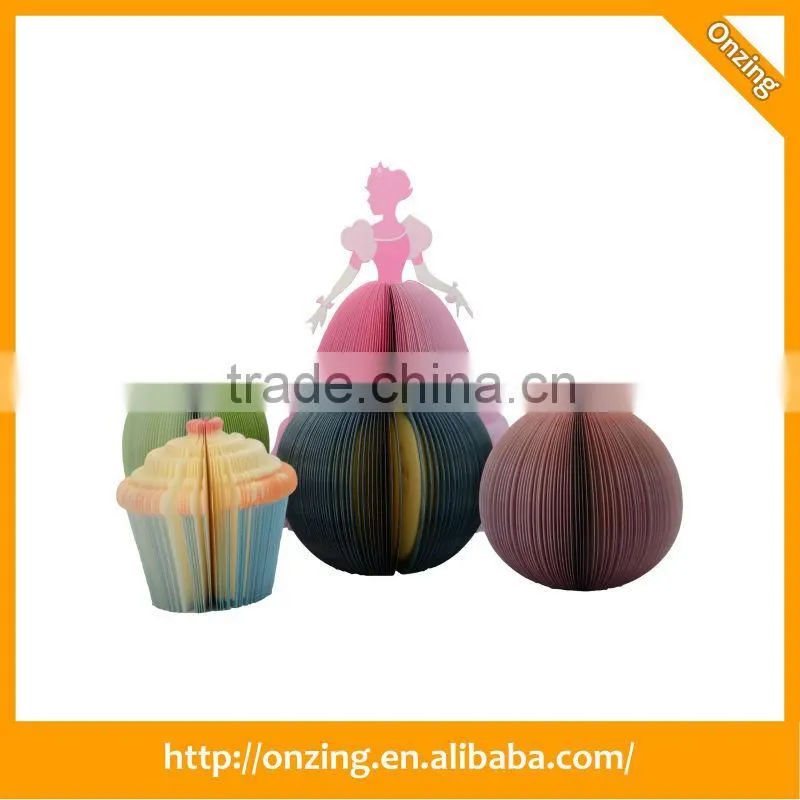 Onzing good quality 3d pomegranate shape paper cube sticky note factory
