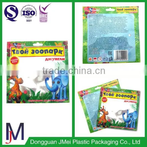 best quality zip top 3 sides heat seal bag zipper bag with hanging hole