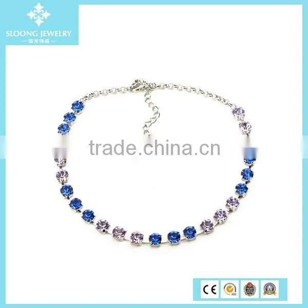 Chinese New Latest Design Elegant Blue Party Necklace