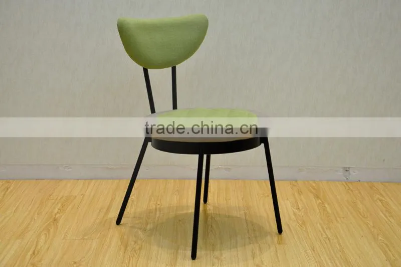 2016 New model dining room hotel chair fabric with steel legs