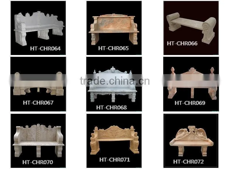 Outdoor Marble Bench Garden Stone Bench for sale