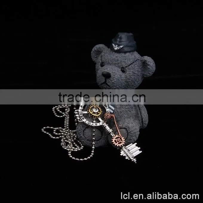 Key shaped designer necklace, wholesale steampunk vintage necklace