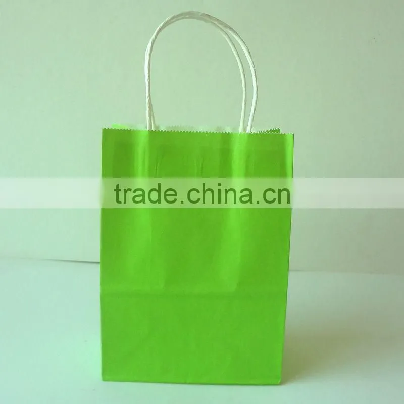 stand up kraft folding paper shopping bag for garment or gift
