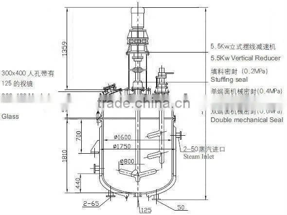 glass lined agitator KF-100