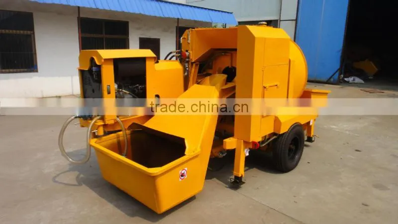 Diesel concrete mixer pump machine with lift hopper