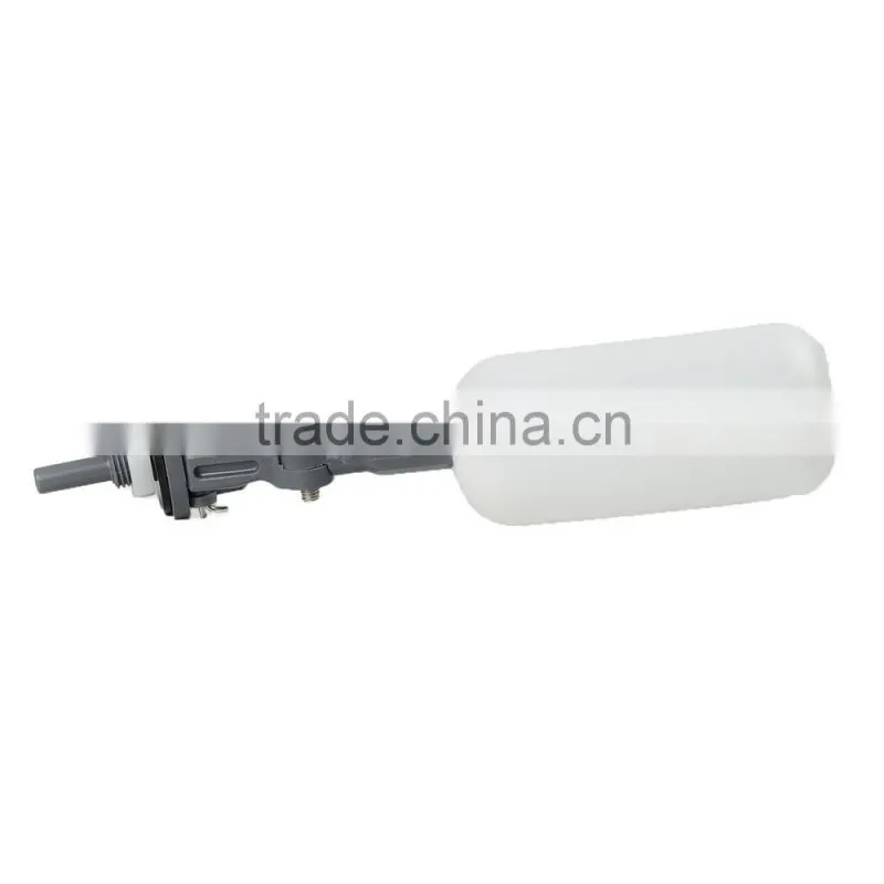 Mini Plastic Float Valve, Tank Mount, Adjustable Arm, 1.5 gpm at 60psi 1/4" Barbed