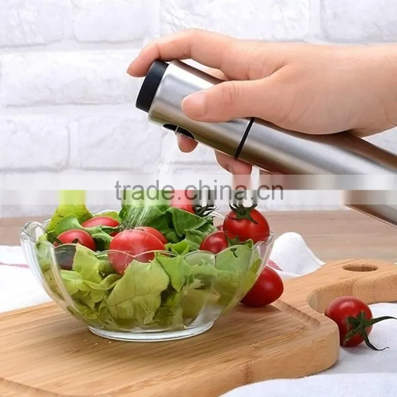 Stainless steel Baking Olive Oil Bottle/Pot/Mister, Cooking Sprayer & Dispenser, Silver