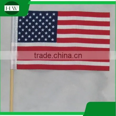 The Customized design mini plastic pole and cloth material supportive country flag