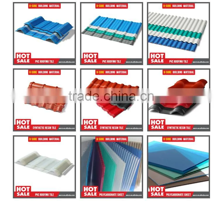 High durability anti-loading plastic pvc roof tile