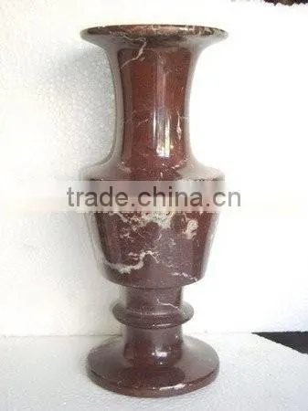 NATURAL RED ZEBRA MARBLE FLOWER VASES