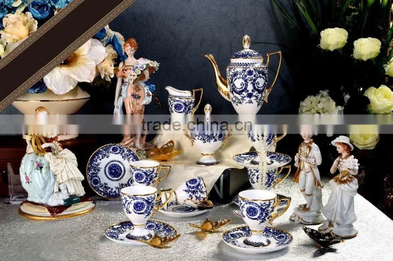 Bone porcelain flower painting 15pcs tea set