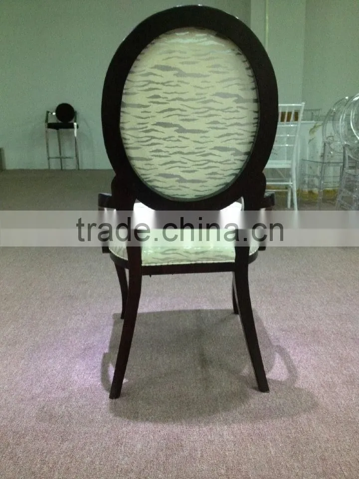 Round Back PU Leather Seat Dinning Chair with Armrest
