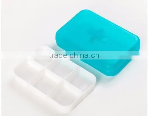 cy274 6cells Cross Portable Medical Mini Pill Box Cases Medicine Drug Storage Box Jewelry Beads Organizer