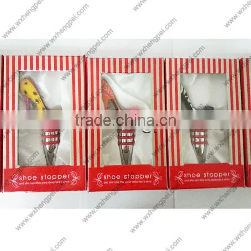 Wedding yellow and black little butterfly knot high-heeled shoes wine stopper