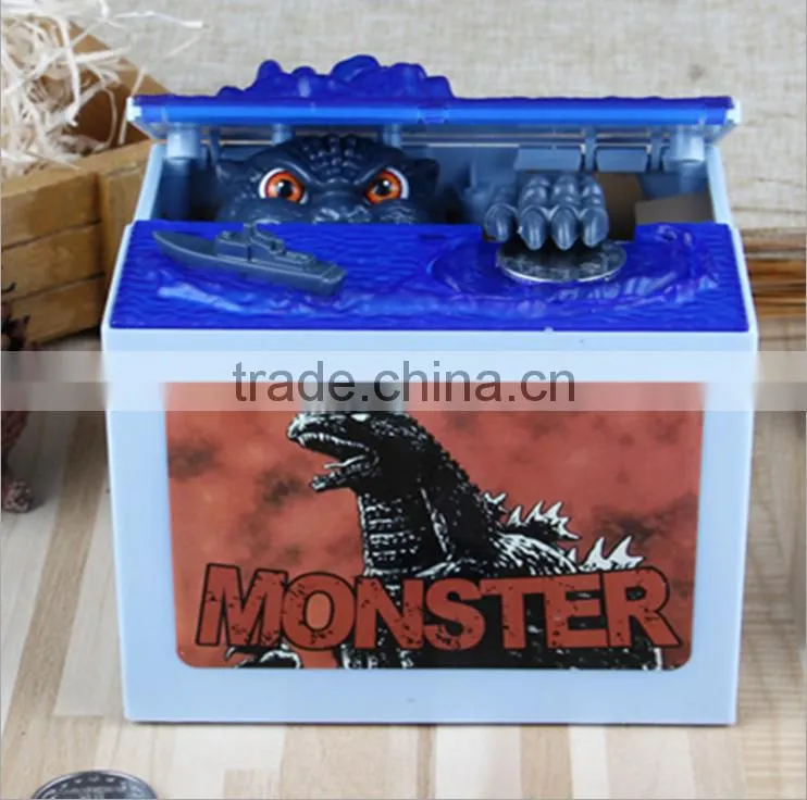 New Arrival Dinosaur Shape Saving Pot With Seven Music To Optional, Stealing Godzilla Saving Money Box For Decoration