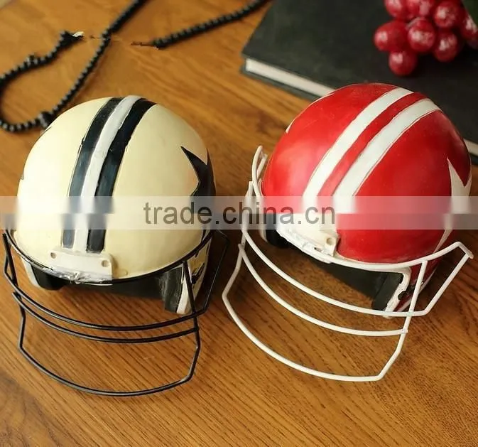 Vintage style resin motorbike helmet prop decoration