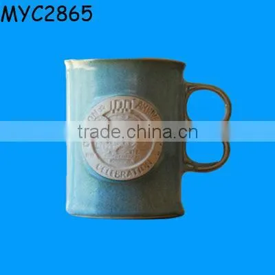 Vintage pottery double layer beer mugs
