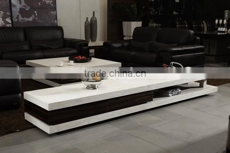 modern living room furniture nature marble travertine TV cabinet designs