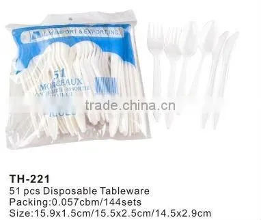 Plastic disposable tableware