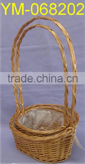 Natural Color Willow Flower Basket with Liner