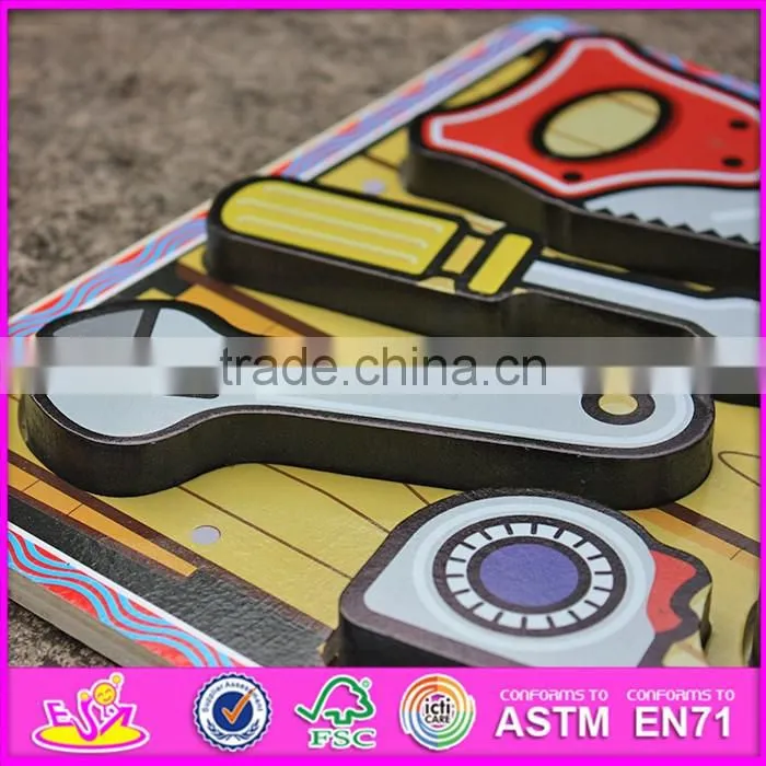 2016 new design educational identify toy wooden shape puzzles for toddlers W14D016
