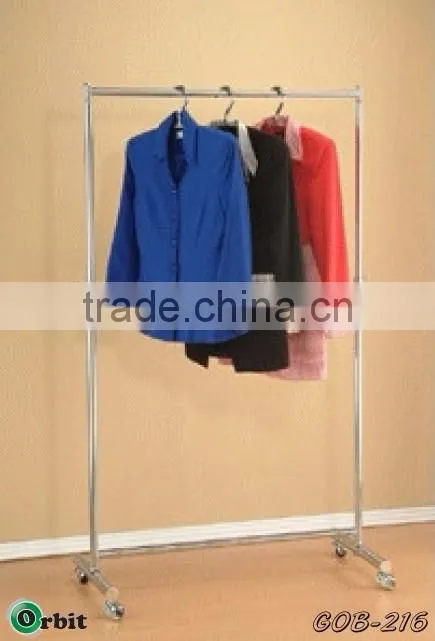 Heavy duty Mobile folding metal commercial garment rack