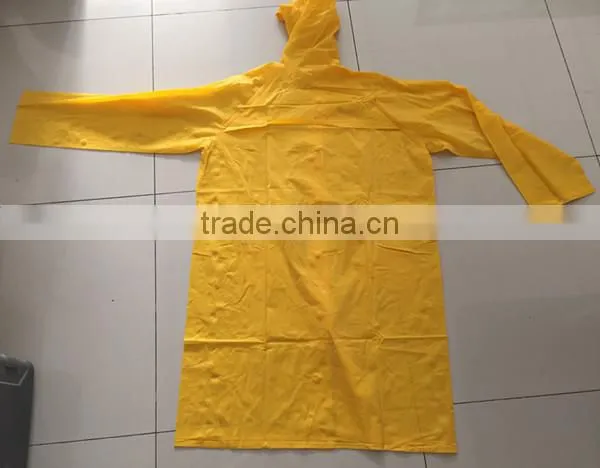pvc vinyl adult raincoat/yellow pvc raincoat