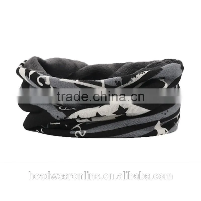 Printed Plush Winter Skull Beanie Hat For Man