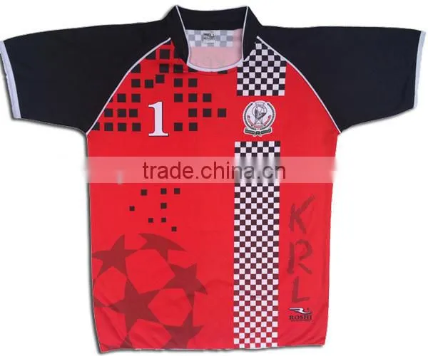 Custom short sleeve rugby shirts superman rugby shirt