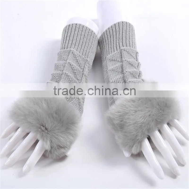 heated pure color autumn winter soft lady gloves workout gloves