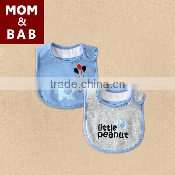 2014 Branded baby bibs product high quality baby bibs elephant design, bibs mom and bab