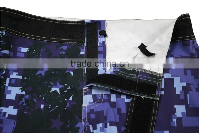 BLUE CAMO HIGH QUALITY FIGHT SHORTS FOR MEN MICROFIBER FABRIC