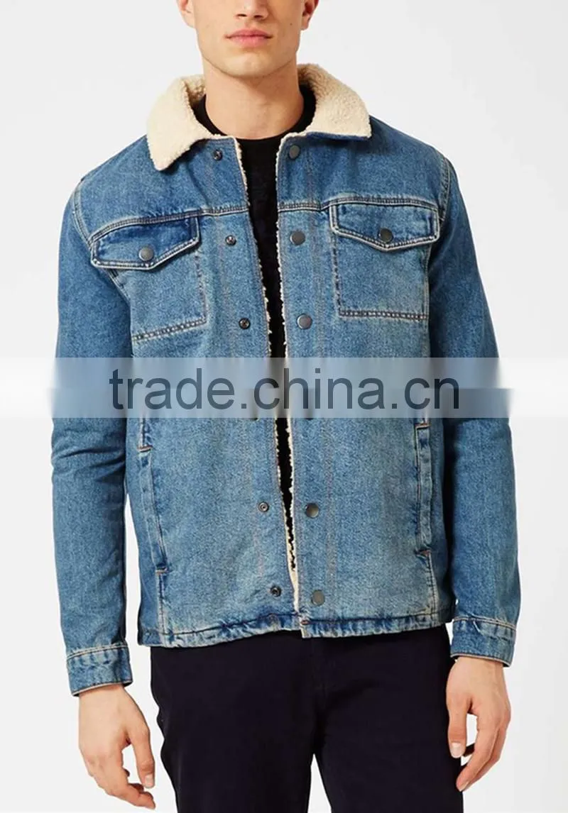 Popular ochre warm up winter coat faux leather shearling jackets men 2017