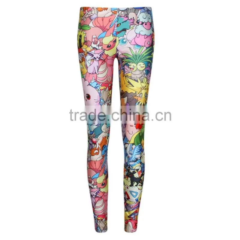 yiwu chunmei 2017 brand design new cute sexy cartoons fitness leggings for women