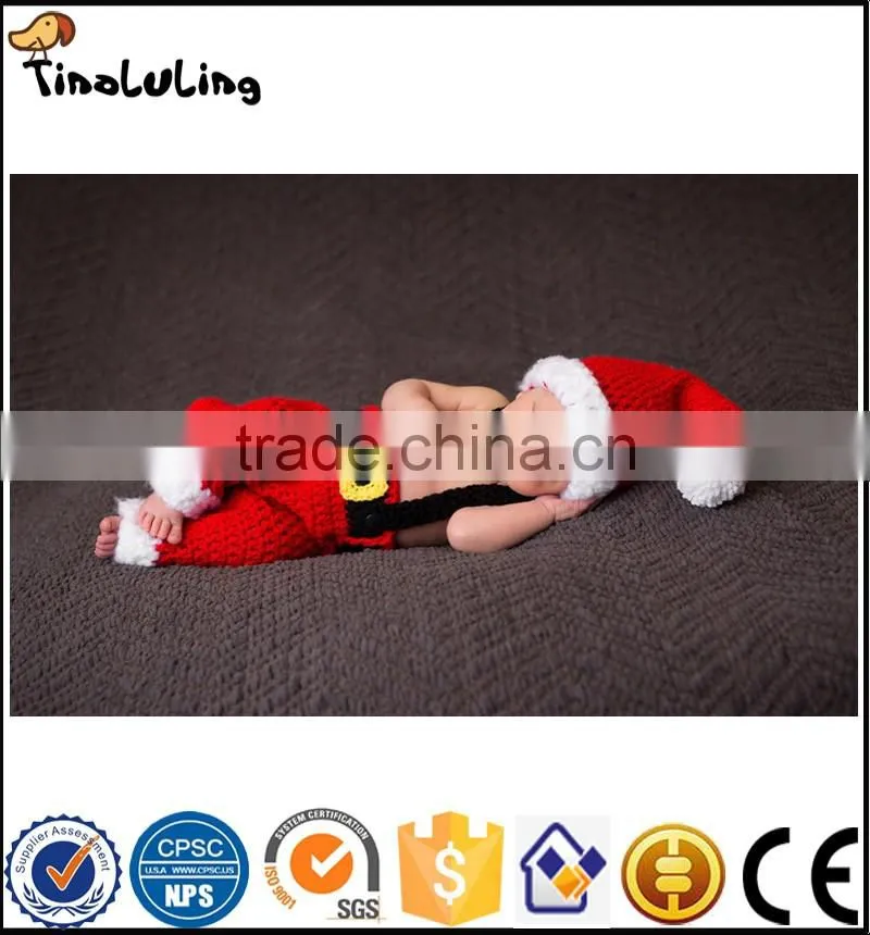 NPT66 Tinaluling Cute Two-Piece Knit Costumes Baby Christmas Photography Props