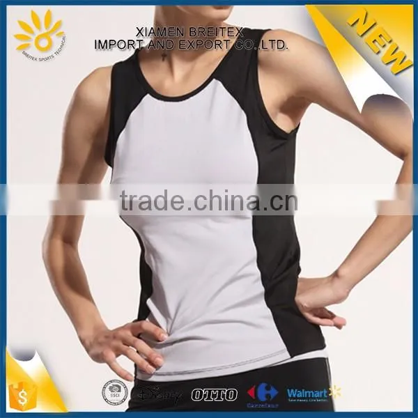 Oem factory cheap fitness breathable women splicing tank top