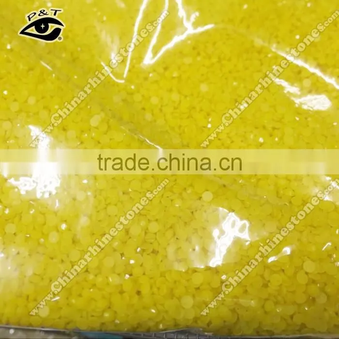 Hot fix Epoxy rhinestone resin crystal SS10 topaz yellow color