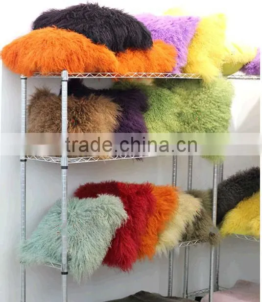 Custom-Made Dyed Color Lamb Fur Cushion/Hot sell