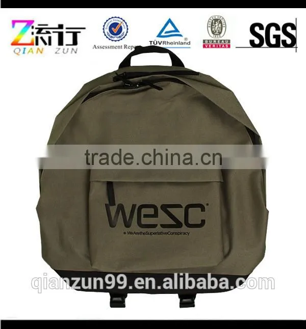 Hiking Camping Black Canvas Student Custom Woven Label Backpack