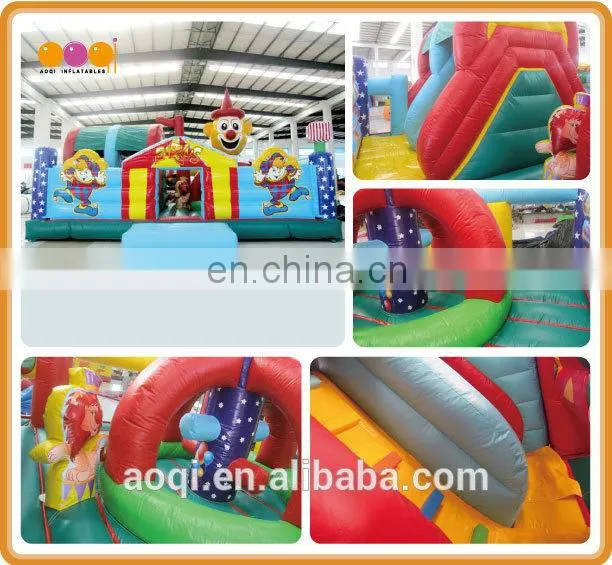 AOQI commercial use inflatable clown fun city inflatable Bounce House with free EN14960