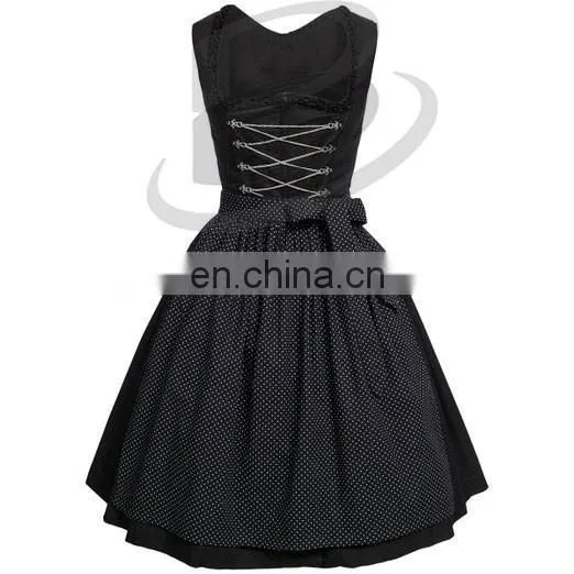 Black Classical Dirndl Trachten German Oktoberfest Bavarian Traditional Dirndl For Women (Traditional Bavaria Dirndls)