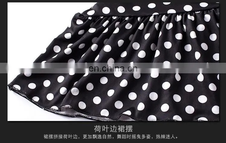 T-5111 Professional performance sexy black and white dot belly dance skirt