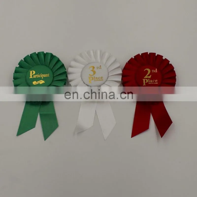 wholesale handmade round woved satin award ribbon rosette for festival celebration