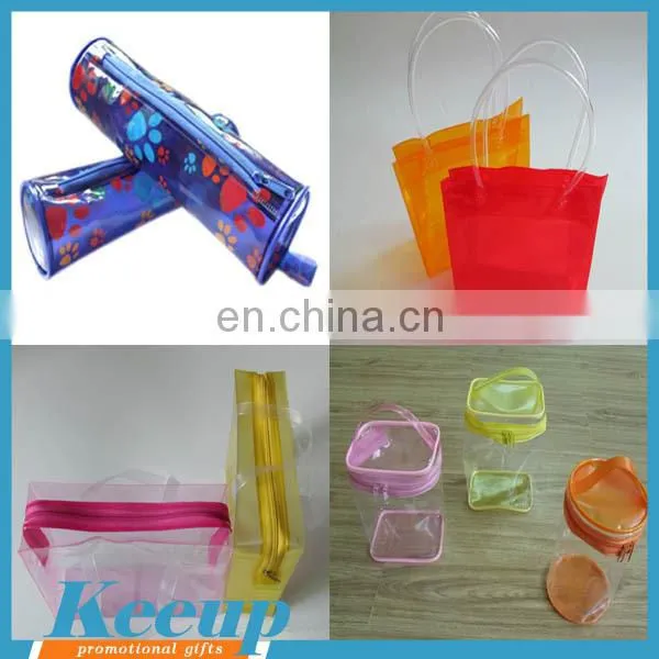 Cheap clear pvc plastic bag with snap button for promotion