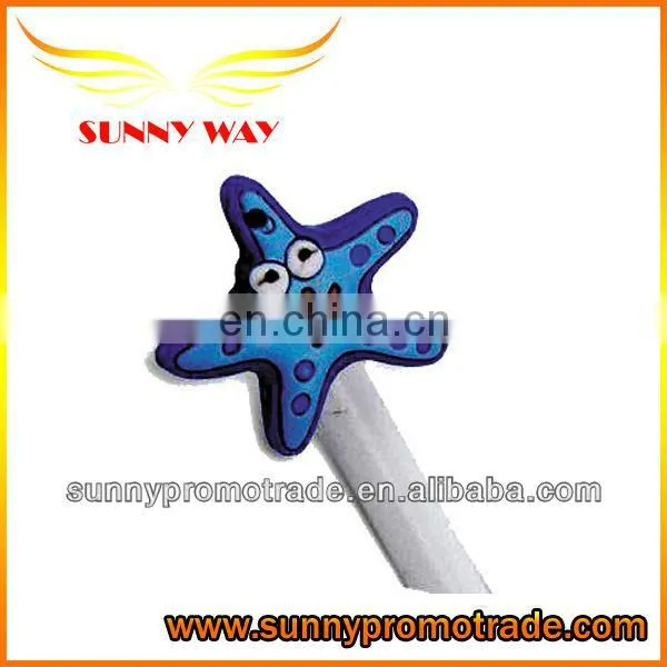 hot selling cute starfish soft pvc pen caps