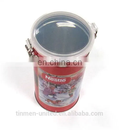 Round hinged coffee tin can,coffee tin packaging box