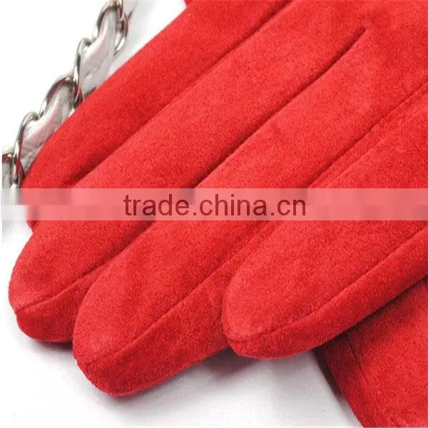 2015 suede short leather glove made in China